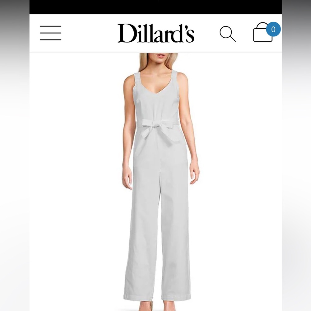 Copper Key White Denim Jumpsuit - Picture 8 of 9